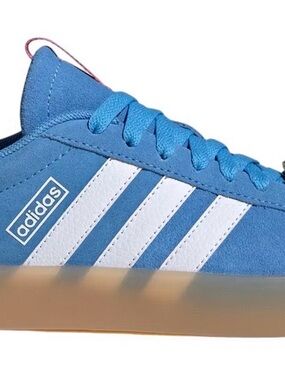 adidas pink and Blue Suede Classic with White Stripes